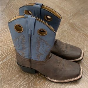 Brown & blue boys cowboy boots!